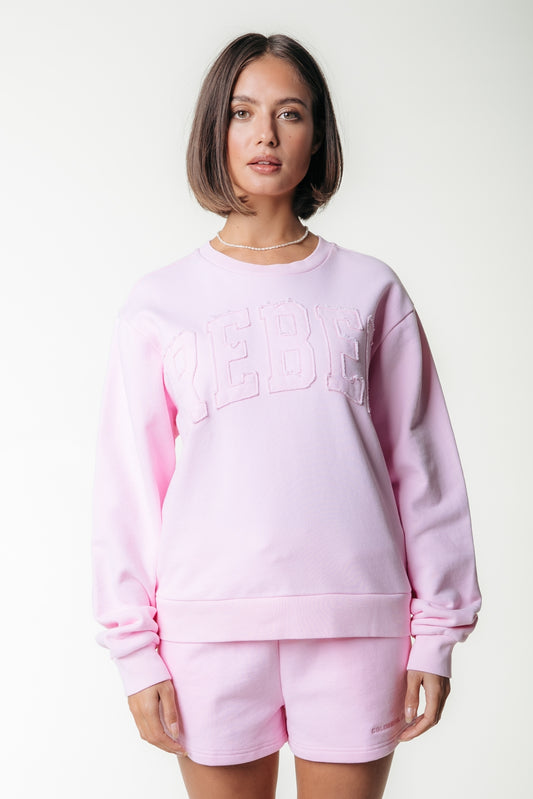 Colourful Rebel Patch Sweat | Fresh Pink