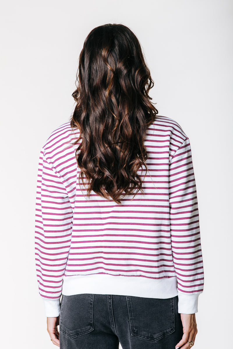 Colourful Rebel Striped Relaxed Zip Sweat
