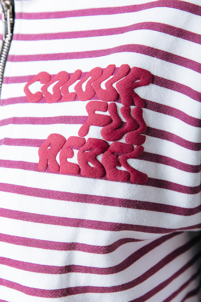 Colourful Rebel Striped Relaxed Zip Sweat