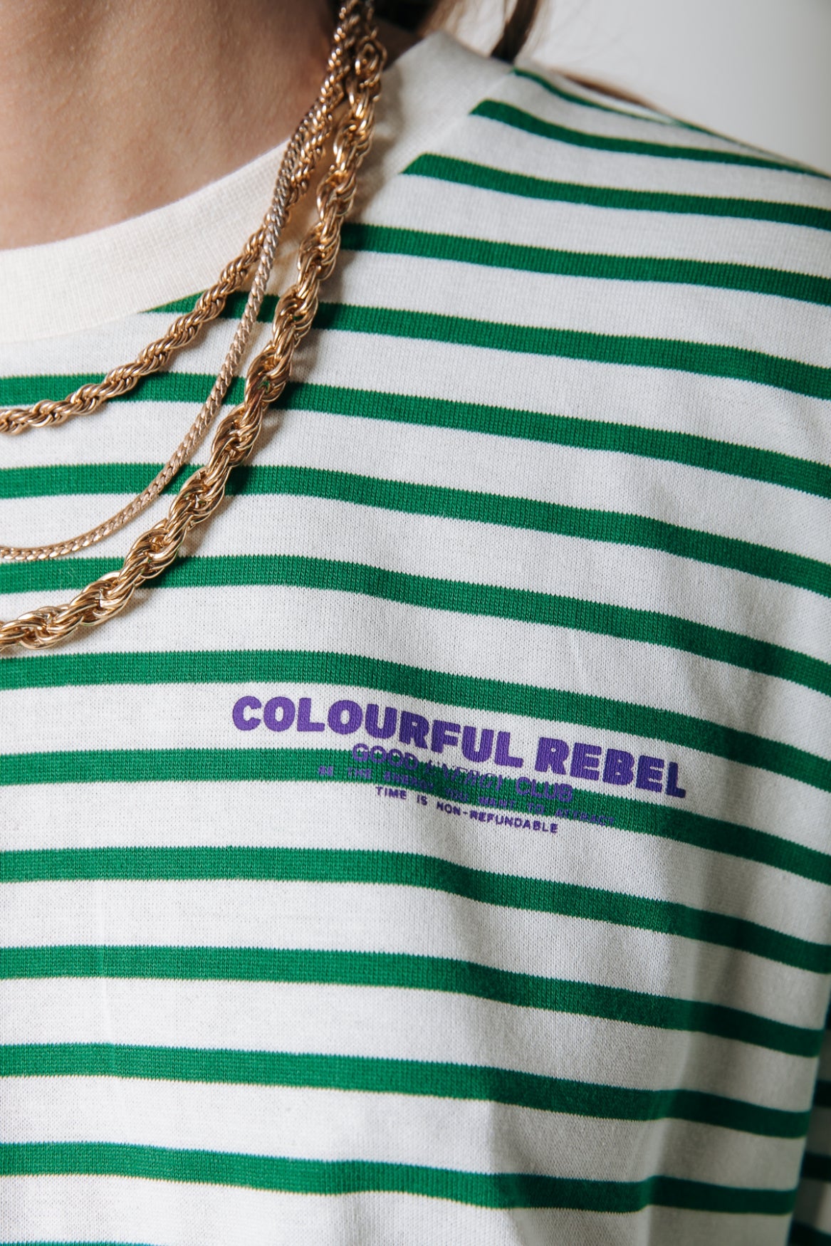Colourful Rebel Mother Earth Stripe Longsleeve Tee