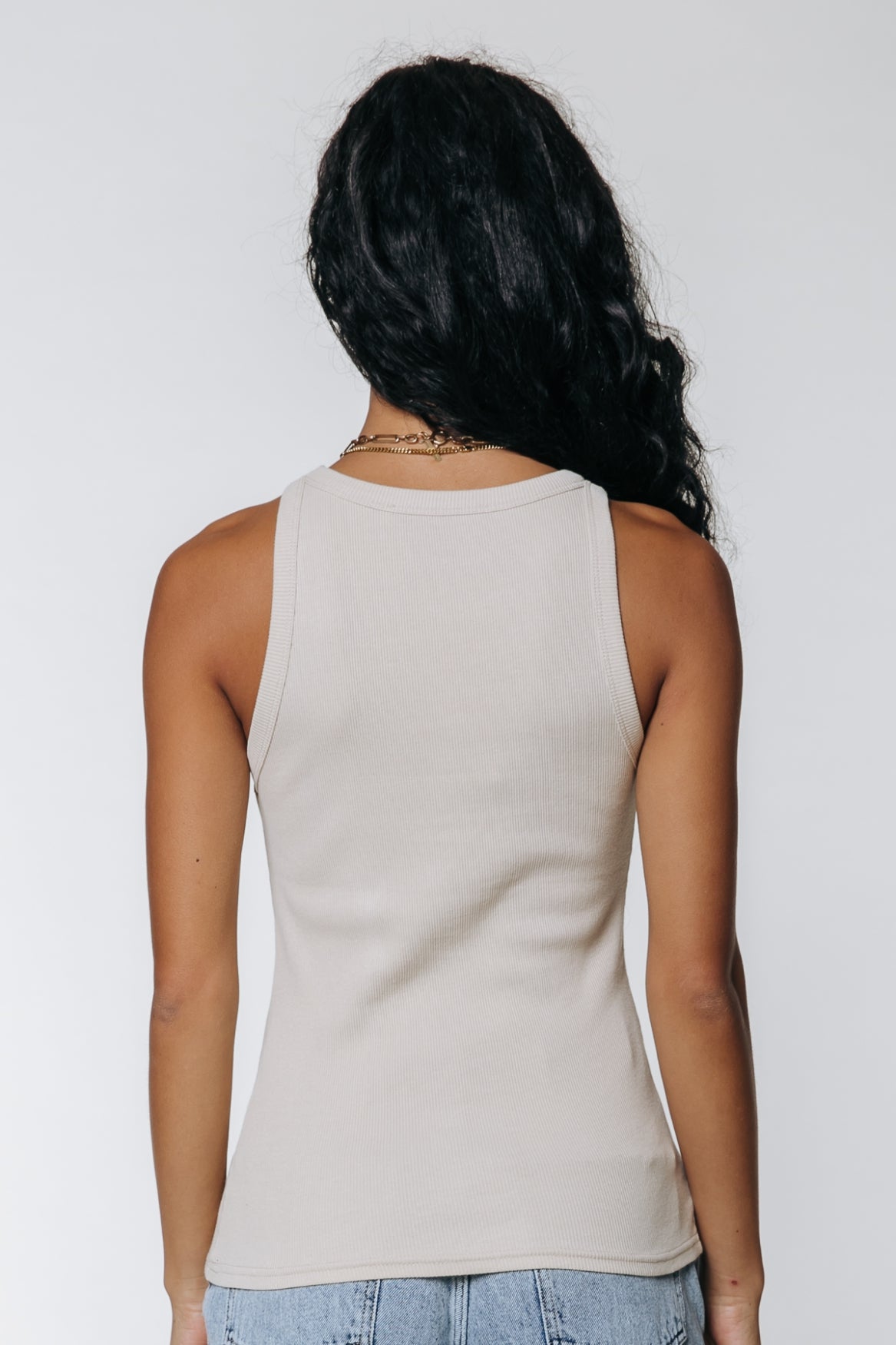 Colourful Rebel Sachi Rib Tanktop | Light sand