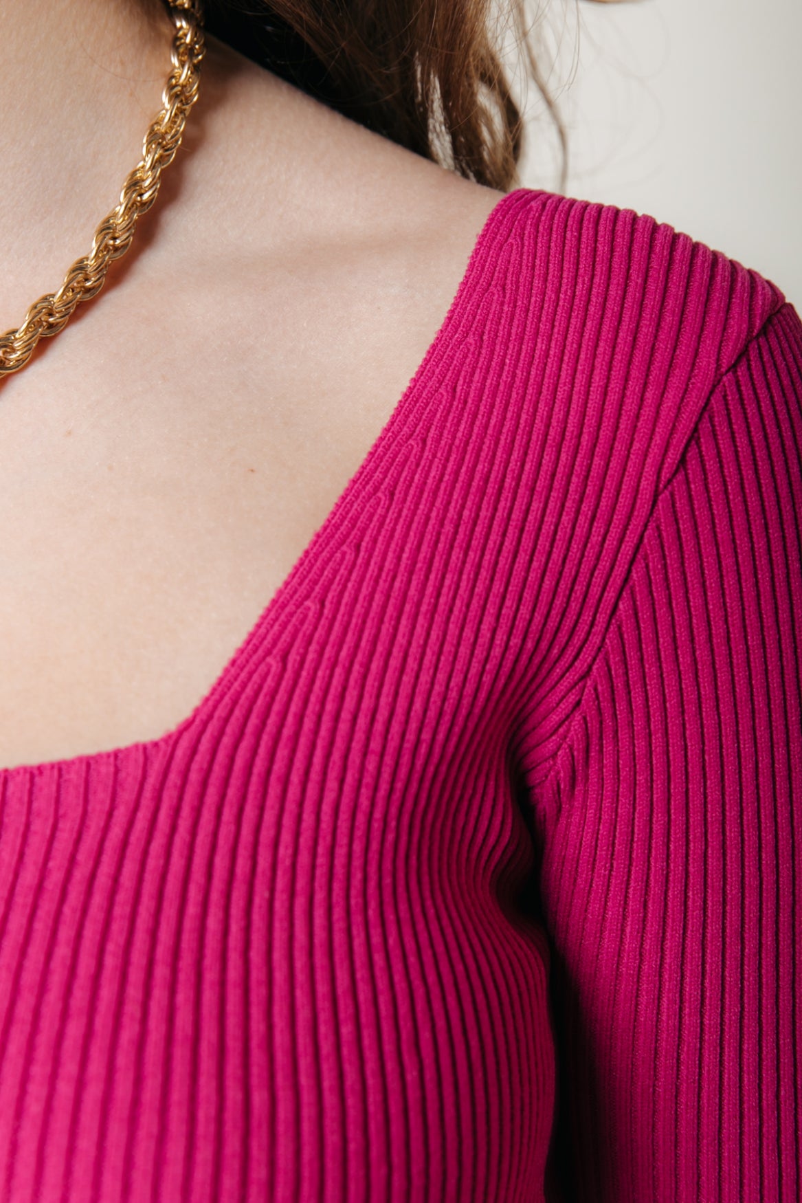Colourful Rebel Ariel Square Neckline Knitted Top