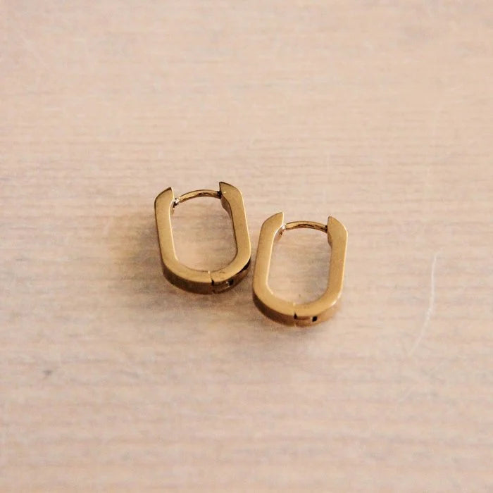 RVS ovale oorbellen “small/wide”