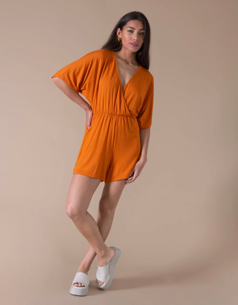 TILTIL Soft Kimono Playsuit Burnt Orange