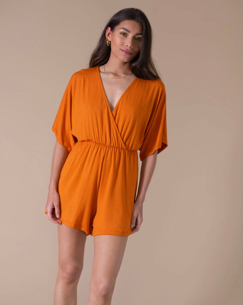 TILTIL Soft Kimono Playsuit Burnt Orange
