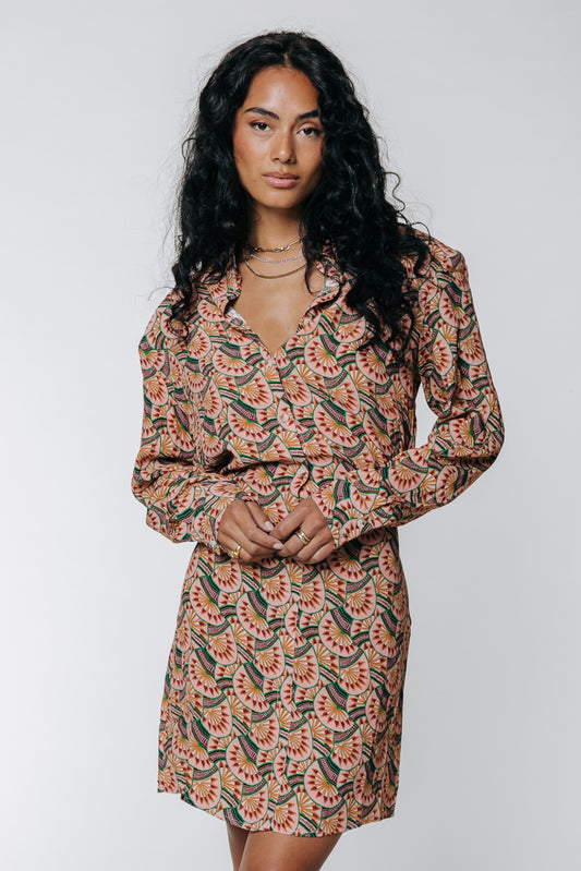 Colourful Rebel Nina Mini Shirt Dress | Vintage pink