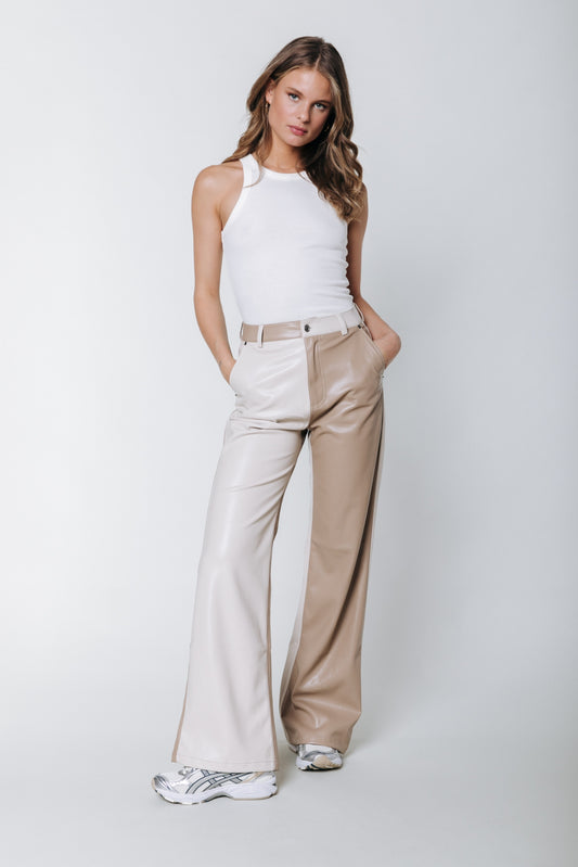 Colourful Rebel Ismay Wide Leg Faux Leather Pants