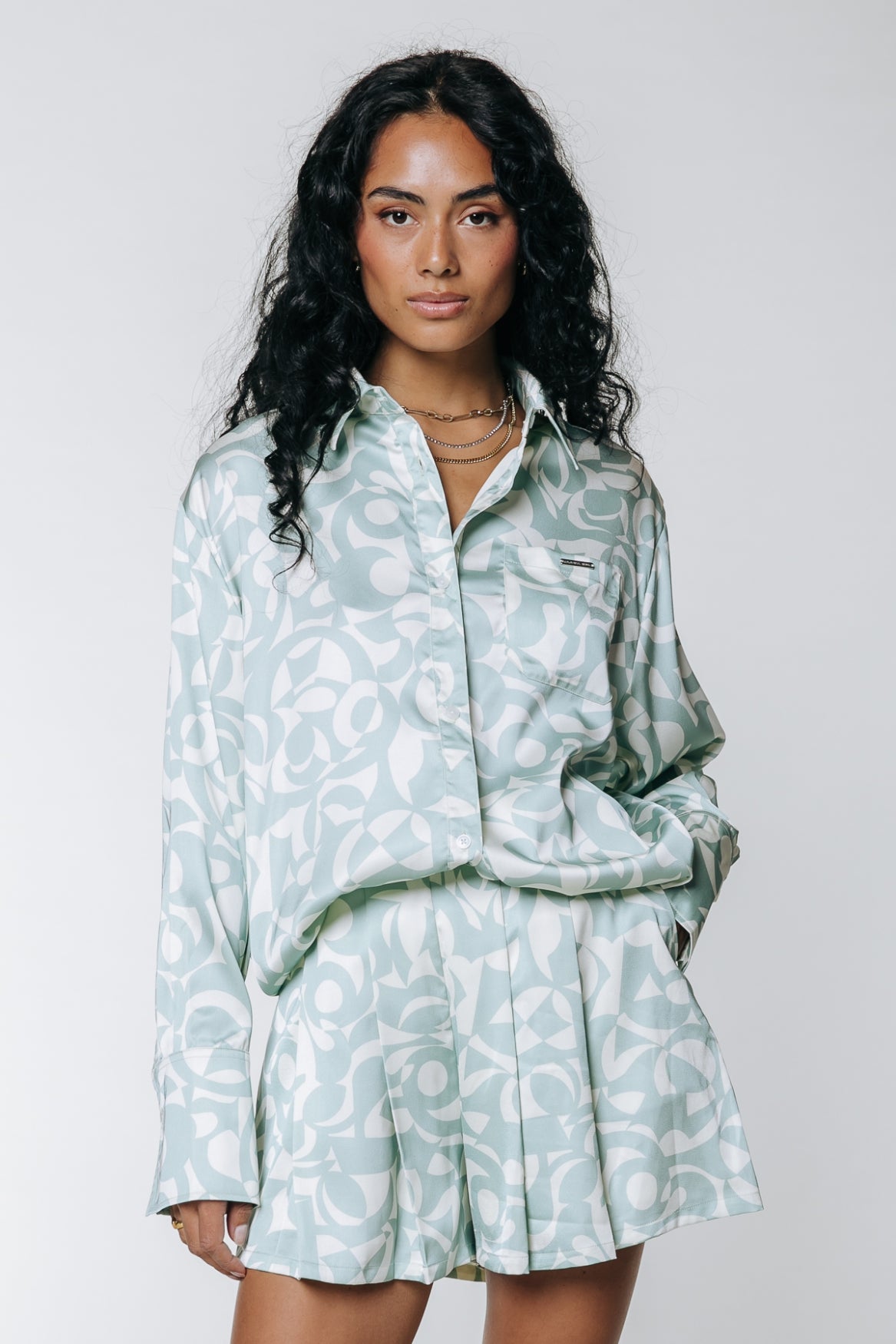 Colourful Rebel Kendall Satin Short | Light mint